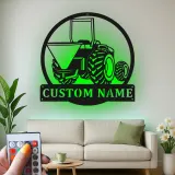 Insegna in metallo LED personalizzata per trattori - Regalo per agricoltori, decorazione per fattoria