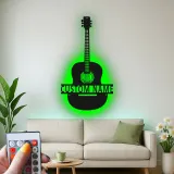 Personalisierte Gitarren-LED-Leuchte | Individuelle Metall-Wandkunst für Musikzimmer | Geschenk für Musiker