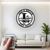 Custom LED Family Name Sign | Metal Monogram Wall Art | Personalized Wedding Gift for Couples | Illuminated Living Room Decor