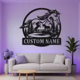 Personalized Horse Ranch Sign | LED Metal Wall Art | Custom Equestrian Decor for Barn & Farmhouse | Horse Lover Gift