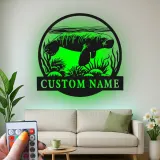 Custom Manatee LED Metal Wall Art | Personalized Nautical Decor | Florida Ocean Lover Gift Sign