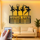 Cartel de metal LED de bailarina personalizado, regalo de danza para decoración de dormitorio de chicas amantes del ballet
