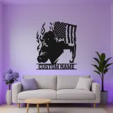 Plaque LED personnalisée joueur de football américain | Décoration murale en métal personnalisée pour salle de jeux | Cadeau pour adolescent sportif