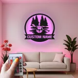 Personalisierte Kajak LED Metallkunst | Individuelles Kanufahrer-Schild | Dekor für das Außenbereich-Ferienhaus Geschenk für Ihn