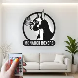 Insegna in metallo personalizzata con cane Boxer e farfalla luce LED regalo unico per amanti dei cani decorazione per soggiorno