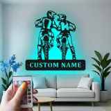 Personalisierte LED-Beleuchtung Metall-Wandkunst für Motocross-Fahrer – Geschenk für Dirtbike-Enthusiasten, Garage oder Man Cave Dekor