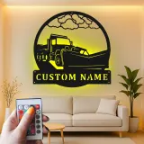 Snow Plow Truck Metal Sign | Custom LED Garage Wall Art | Personalized Gift for Driver | Heavy Duty Vehicle Decor
