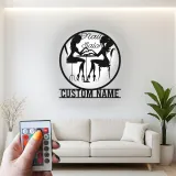 Cartel personalizado para salón de uñas con LED | Decoración mural de metal personalizada para técnicas | Decoración elegante para estudio de belleza