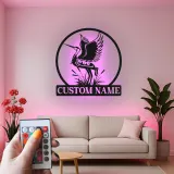 Insegna personalizzata con Airone | Arte murale in metallo LED personalizzata | Decorazione naturale per casa al lago e ufficio | Regalo per amanti della fauna selvatica