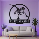 Personalisierte Bartagame LED Metall-Schild | Personalisierte Reptil-Silhouette Dekor | Beleuchtete Echsen-Wandkunst Geschenk