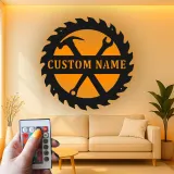 Custom Workshop Tools Led Light Metal Wall Art Personalized Gift for Handyman Garage Decor