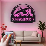 Custom Duck Hunting Scene Led Light Metal Wall Art Personalized Gift for Hunters Cabin or Lodge Decor