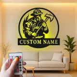 Panneau Métallique LED Personnalisé pour Pompier | Décoration Murale Personnalisée pour Pompier | Décor pour Premier Intervenant pour Caserne ou Man Cave