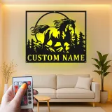 Custom Horse Name Sign | LED Metal Wall Art for Ranch | Personalized Equestrian Decor | Horse Lover Farmhouse Gift