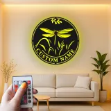 Décoration murale en métal LED personnalisée Libellule Cadeau pour amoureux de la nature Décor de jardin ou patio 1