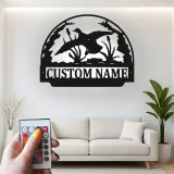Custom Duck Hunting Scene Led Light Metal Wall Art Personalized Gift for Hunters Cabin or Lodge Decor