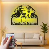 Personalisierte LED-beleuchtete Metall-Wandkunst mit Hund – Geschenk für Tierliebhaber, Deko fürs Wohnzimmer oder den Eingangsbereich 2