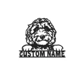 Personalisierte Labradoodle LED-Licht Metall-Wandkunst für Hundeliebhaber