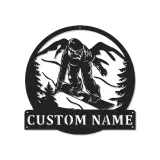 Cartel LED de snowboarder personalizado | Arte mural de metal personalizado | Decoración para el hogar de deportes de invierno | Regalo de snowboard retroiluminado