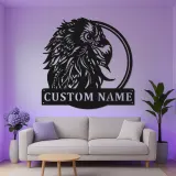 Arte murale in metallo personalizzata con pappagallo | Insegna LED personalizzata per decorazione di patio e ufficio | Targa tropicale per amanti degli uccelli