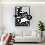 Custom ATV Rider Led Light Metal Wall Art Off-Road Enthusiast Gift Garage or Man Cave Decor 1