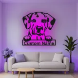 Cartel de metal LED personalizado de Dálmata, regalo para amantes de los perros, decoración para el salón