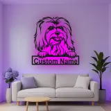 Cartel de metal LED personalizado de Shih Tzu para regalo de amante de perros, decoración de mascotas en el salón 1