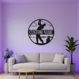 Personalized Golfer Metal Sign | LED Lighted Golf Wall Art | Custom Name Decor for Man Cave & Office Gift