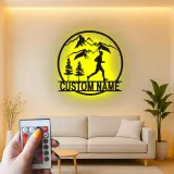 Custom Trail Runner Metal Art | Personalized LED Sign for Mountain Runner | Hiking & Outdoor Wall Decor Gift