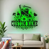 Custom Cleaning Supplies Led Light Metal Wall Art Housewarming Gift for Cleaners Laundry Room Decor