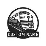 Custom Train Locomotive Led Light Metal Wall Art Personalized Gift for Train Enthusiasts Man Cave Decor 1