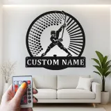 Personalized Hockey Player Sign | LED Metal Wall Art | Custom Name Decor for Game Room | Gift for Athlete
