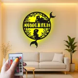 Personalisierte Meerjungfrau LED-Schild | Benutzerdefinierte Metall-Wandkunst | Ozean-Fantasie Kinderzimmerdekoration | Geschenk für Mädchenzimmer