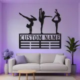 Insegna LED personalizzata per ginnastica | Arte murale in metallo personalizzata | Regalo per ginnasta per cameretta ragazza | Decorazione murale atleta