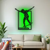 Insegna LED personalizzata per skateboarder | Arte da parete in metallo personalizzata | Decorazione per camera dei ragazzi e man cave | Regalo per skater