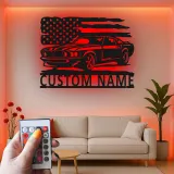 Cartel de metal LED de coche clásico personalizado Regalo para entusiastas de coches Decoración de garaje o man cave