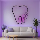 Custom Tooth Led Light Metal Wall Art Personalized Dentist Gift Office Decor for Dental Professionals