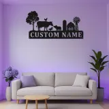 Insegna personalizzata per fattoria con luci LED | Decorazione murale in metallo personalizzata | Arredo da fienile per regalo casa di ranch
