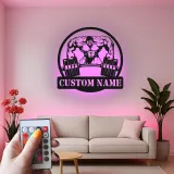 Insegna in metallo personalizzata con luce LED Bodybuilder regalo per appassionati di fitness decorazione per palestra
