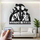 Décoration murale en métal LED personnalisée pour bricoleur - Cadeau pour garage ou atelier