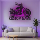 Insegna in metallo LED personalizzata per motociclette - Regalo per motociclisti, decorazione per garage o man cave 3