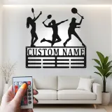 Insegna in metallo personalizzata con luce LED per giocatori di tennis - Regalo per amanti del tennis e decorazione per sale giochi