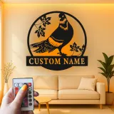 Personalized Pigeon LED Sign | Custom Metal Bird Art | Rock Dove Silhouette Wall Decor | Gift for Bird Lovers