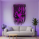 Custom Baseball Player Led Light Metal Wall Art Sports Fan Gift Game Room Decor for Baseball Lovers