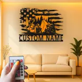 Insegna in metallo personalizzata per campeggio familiare - Luce LED - Regalo avventura all'aperto, decorazione rustica per cabin