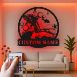 Insegna in Metallo Personalizzata per Subacqueo | Arte da Parete LED Oceanica | Targa Nome Personalizzata per Regalo per Subacqueo | Decorazione Nautica per Casa e Ufficio