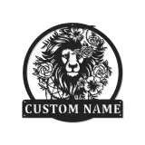 Cartel de león personalizado de metal | Arte mural LED personalizado para salón y hogar | Regalo de decoración de vida salvaje boho