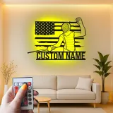 Décoration murale en métal personnalisée pour escrimeur avec rétroéclairage - Cadeau unique pour les passionnés d'escrime