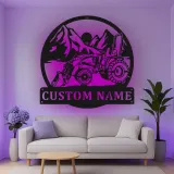 Insegna in metallo LED personalizzata a forma di trattore - Regalo per agricoltori - Decorazione rustica per la casa