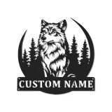 Insegna in metallo LED personalizzata con lupo - Regalo per amanti della natura, decorazione per cabin rustica